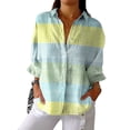 thumbnail image 4 of YLHFASHION Chemise à Imprimé Floral Rétro pour Femmes, Imprimé Artistique, Chemise Décontractée à Col en V, Articles en Liquidation, Chemises pour Femmes, 4 of 4