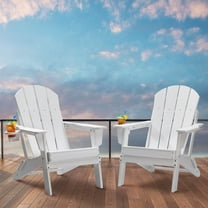 VEVOR Set of 2 Adirondack Chairs, All-Weather Folding Plastic Chairs for Fire Pit, Outdoor Patio Seating, White