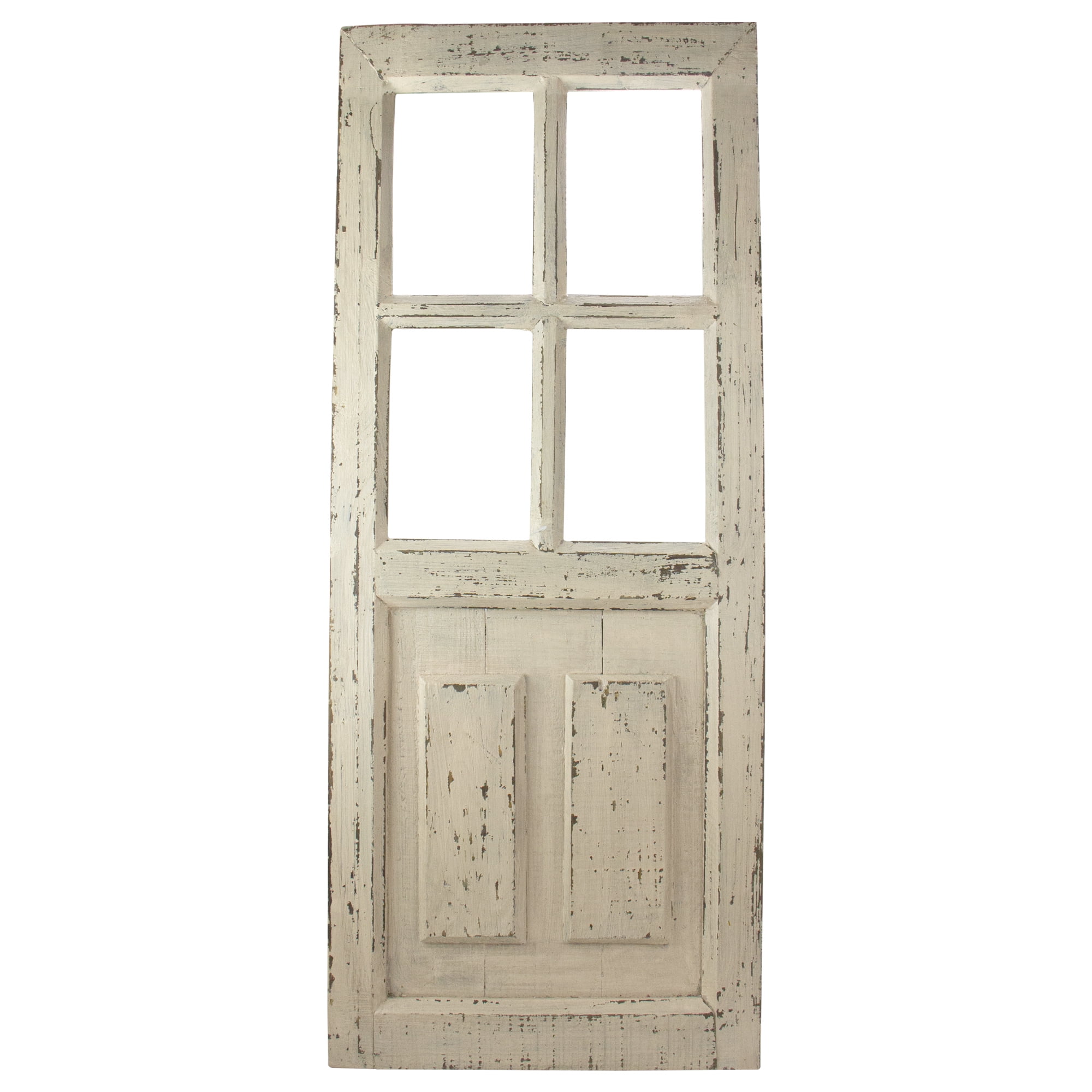 36" Large White Miniature Wooden Door Wall Hanging Decoration