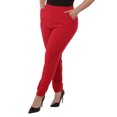 thumbnail image 2 of Plus Size Shirred Waist  Cuff Joggers With Pockets - Red, 2 of 9