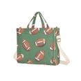 thumbnail image 7 of FORMRS Womens Corduroy Tote Bag Crossbody Shoulder Handbag with Pocket, Green American Footballs, 7 of 7