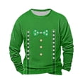 thumbnail image 3 of Ceisia men's Loose Fit Crew Neck Long Sleeve Waffle Knit Top for Holiday Casual Wear Green M Gifts, 3 of 3