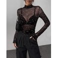 thumbnail image 4 of Zeagoo Mesh Sheer Tops for Women Long Sleeve Layering Tops Slim Fitted Sexy Shirts, 4 of 5
