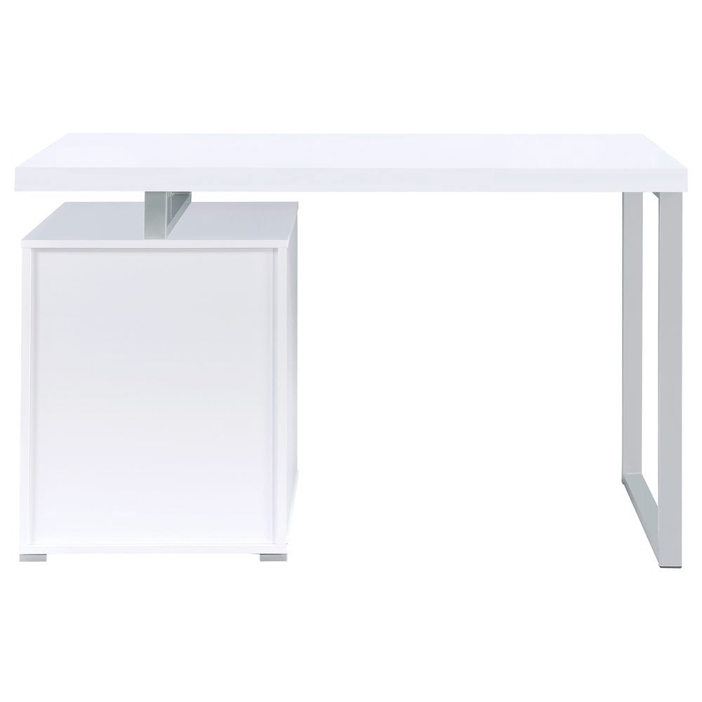 FurniFact White Office Desk – Computer Desk with Drawers for Home or Workspace