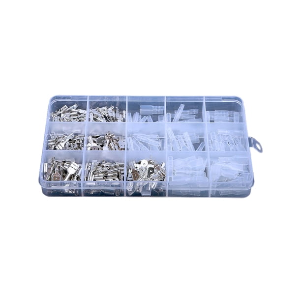 Kenally Terminales de conector de cable y de 270 Uds., conectores de pala impermeables resistentes al desgaste, alicates de tope de altavoz, Suministros de soldadura Plata Kenally TO010191-01