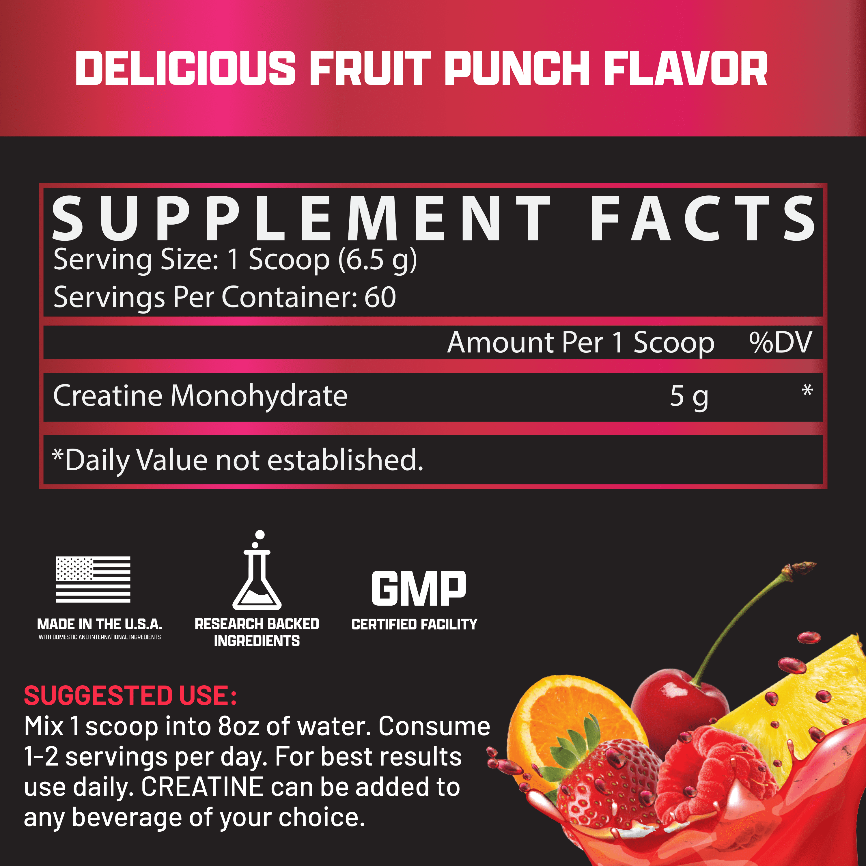 Nutrex Research Flavored Creatine Powder- 5g Creatine, Mixes Easily - Supports Energy, Muscle Growth, Energy and Performance - 60 Servings
