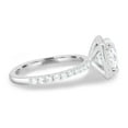 thumbnail image 5 of 2.00Ct Cushion Cut Moissanite Halo & Pavé Band Engagement Ring, 18K White Gold, US 4, 5 of 7