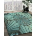 thumbnail image 2 of Ahgly Company Indoor Square Patterned Blue Moss Green Area Rugs, 6' Square, 2 of 6