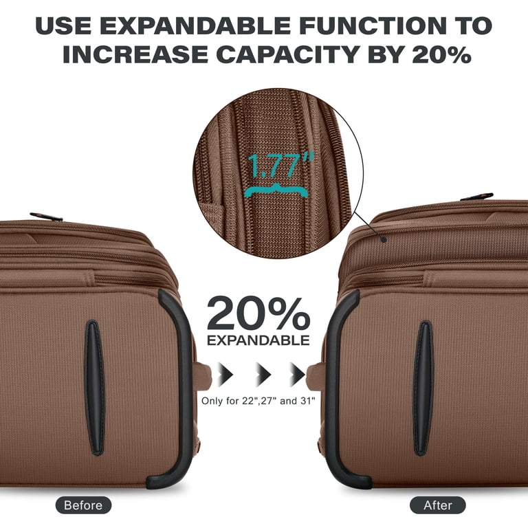 26 Inch Softside Medium Checked Luggage,Expandable Soft Shell