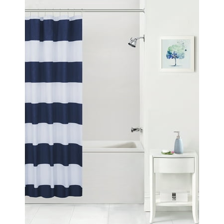 Shower Cabana - Your Zone Cabana Stripe Microfiber Coordinating Shower Curtain