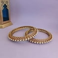 thumbnail image 2 of Efulgenz Beaded Bangles Faux Pearl Antique Boho Kundan Bangle Crystal Bracelet Bridal Wedding Party Statement Jewelry for Women (2 Pcs) Size 2.4, 2 of 6