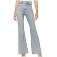 thumbnail image 1 of LOVZFMLL Women's Jeans, Denim Button Zipper Solid High Waist Pocket Long Denim Trousers Light Blue, 2XL, 1 of 3