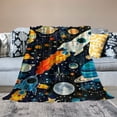 thumbnail image 2 of Outer space children's blanket, boy gift constellation, solar system blanket, super soft, galaxy rocket planet blanket, children's birthday bed, sofa, living room decoration, various specifications, 2 of 6