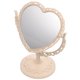 thumbnail image 4 of Espejo de tocador de mesa Espejo de maquillaje con aumento de doble cara con rotación de 360 ​​grados (forma de corazón, beige), 4 of 7