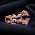 thumbnail image 2 of Round Diamond Cluster Ring Enhancer, Rose Gold Over Guard Band, Anniversary Gift For Her Double Jacket Ring Wrap Women Matching Promise Ring, 2 of 2