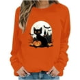 thumbnail image 4 of Kaliqueen Halloween Sweatshirts for Women Spooky Season Funny Long Sleeve Graphic Crewneck Pullover Tops Loose Fit Holiday Outfits with Multi Print, 4 of 6