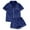 C64/Navy, variant on XIYON Women's Pajama Sets Womens Short Sleeve Pajama Set Comfortable Sleepwear Soft Casual Home Outfit Basic Solid Color Nightwear Comfortable