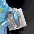 thumbnail image 5 of HETICA Labradorite Ring Blue Vintage Bohemian Ring Handmade Fashion Women's Statement Ring, 5 of 6