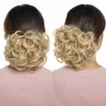thumbnail image 4 of SEGO Clip in Messy Bun Hair Piece Wavy Scrunchie Hair Extension Fake Hair Donut Ponytail Comb Stretch Hair Extension for Women Clearance, 4 of 10