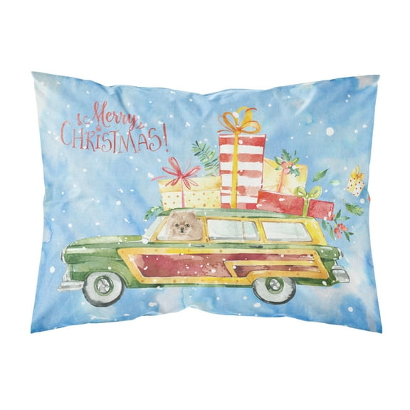 Merry Christmas Pomeranian Fabric Standard Pillowcase