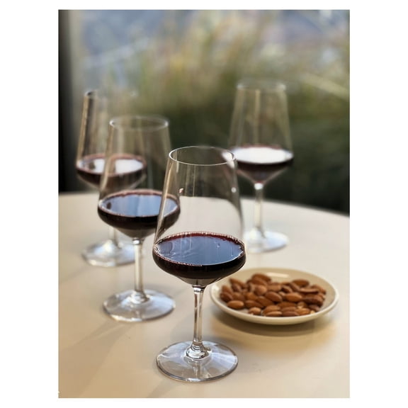 Kitchen Utensils Plastic Wine Glasses Set of 4 (19oz), BPA Free Tritan Lexington Wine Glass Set, Unbreakable Red Wine Glasses, White Wine Glasses,Cutlery Sets