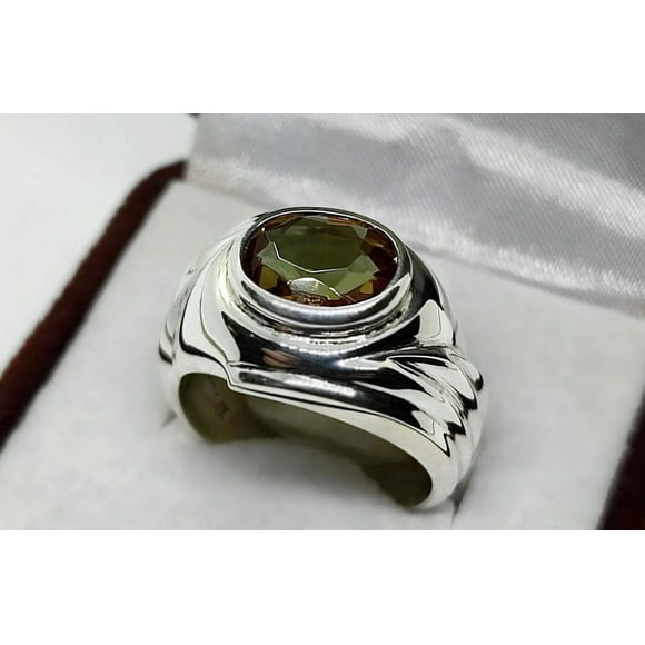 Natural Alexandrite Ring, Genuine 3 Carat Alexandrite Ring for Men, Unique Color Changing Alexandrite Stone Ring, Silver Alexandrite Jewelry
