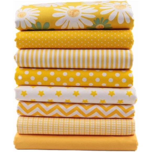 Yellow Fat Quarters Fabric Bundles 18x22 inch for Sewing Quilting Crafting