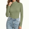 thumbnail image 4 of GUACER Women's Turtleneck Tops Long Sleeve Slim Fit Stretch Knit Shirts Lightweight Layering Undershirts Fall Winter Casual Basics, 4 of 9
