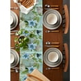 thumbnail image 2 of Birds Cage Table Runner Cotton Linen 48 Inch Holiday Dresser Scarves, Spring Botanical Blue Floral Tablerunner for Kitchen Coffee Dining Bedroom Home Living Room Dinner Scarf Décor 13''x48'', 2 of 9