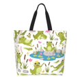 thumbnail image 1 of Easygdp Cartoon Frogs Bolsas Tote para Mujer, Bolsos de Hombro para Viaje, Bolsos de Mano de Gran Capacidad para Compras y Trabajo, 1 of 8