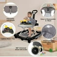 thumbnail image 4 of LHUAI Baby Walker With Bouncer, Removable Footrest, Feeding Tray & Music, Foldable & Adjustable Activity Walker For Boys And Girls, Toddler Infant, Black, 4 of 8