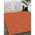thumbnail image 3 of Ahgly Tapis de Zone Carré Transitionnel Néon Orange Lavable en Machine, 8 Pieds Carré, 3 of 7