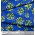 thumbnail image 3 of Soimoi Toile de Coton Bleu Monstera Feuilles Tissu Imprimé 1 Yard 42 Inch Wide, 3 of 3