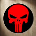 thumbnail image 1 of Skull Rug, Punisher Rug, Red Skull Carpet, Cool Floor Mat, Gamer Room Decor, Man Cave Rug (5.57 feet / 67 inc / 170 cm), 1 of 8