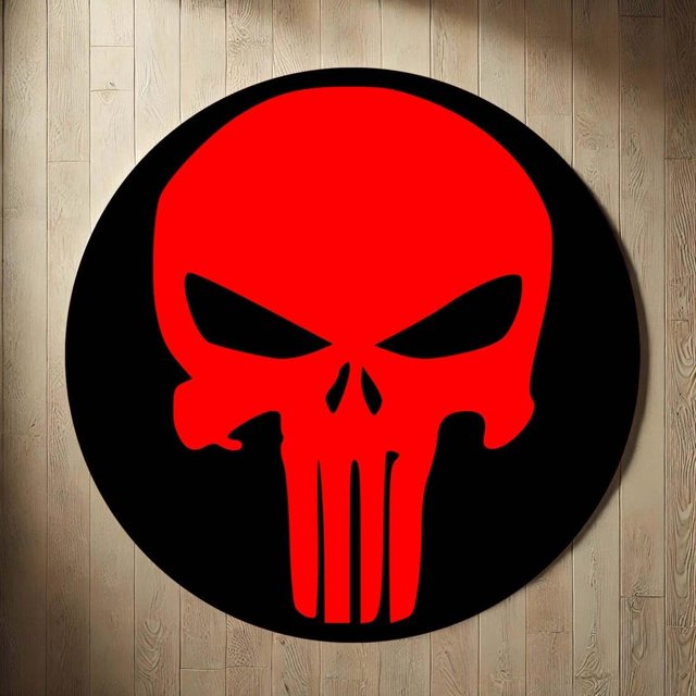 Skull Rug, Punisher Rug, Red Skull Carpet, Cool Floor Mat, Gamer Room Decor, Man Cave Rug (5.57 feet / 67 inc / 170 cm)