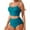 Blue, variant on Womens Two Piece Bathing Suits High Waisted Swimsuit Swim Crop Cami Top and Bottoms Summer Beachwear (XL, Black)