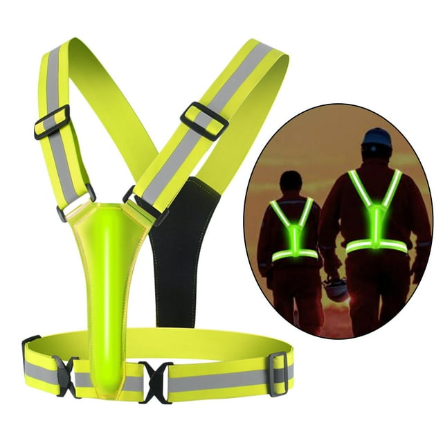 Chaleco reflectante DYNWAVEMX LED USB recargable elástico amarillo