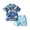 Blue, variant on Boys Set Casual Short Sleeve Cartoon Car Print T Shirt Shorts Boys Clothing,Yellow,4-5 Years