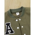 thumbnail image 3 of Baby Boy Letter Patched Thermal Lined Bomber Jacket & Sweatpants, 3 of 5
