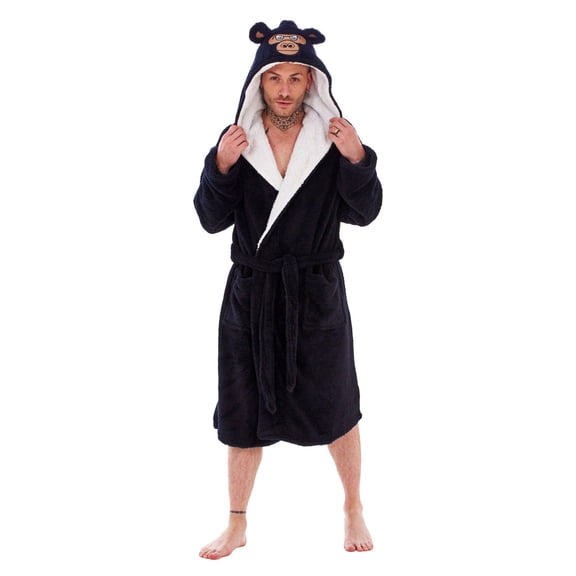 Keanu Mens Gorilla Head Fleece Bathrobe