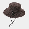 thumbnail image 5 of Unir Outdoor Hiking Leopard Print Bucket Hat for Women, Wide Brim with Windproof Chin Strap, UV Protection Sun Hat, 1 Piece, One Size, 5 of 6