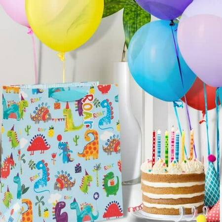 Luxury Gift Bag, Large Gift Bag, Celebration Gift Bag, Paper Salad Juniors Dinosaur Roar Gift Bag, Gift Wrap Bag, 260x315x135mm, Multi-Colour