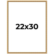 22x30 Frame Beaded Gold Solid Wood Picture Frame | 0.75 Inches Moulding Width | Liscio Oro