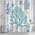 thumbnail image 2 of Summer Coral Ocean Bathroom Shower Curtain, Blue Purple Seashell Starfish Waterproof Washable Soft Bath Curtain for Bathtub Decor with 12 Hooks&Grommet, 60x72 Inch, 2 of 9