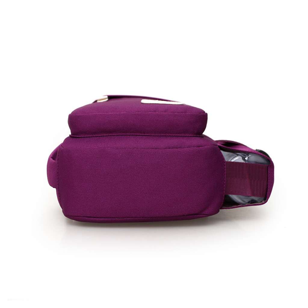 Sixtyshades Men Women Nylon Crossbody Shoulder Chest Bag Waterproof Unbalance Sling Backpack Messenger Bag for Travel Hiking (7.1"*2.75"*13.5",Purple) - image 4 of 8
