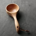 thumbnail image 3 of Reheyre Japan Style Wooden Spoon with Long Handle - Smooth Texture Wood Scoop Ladle - for Hotel, 3 of 8