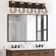 thumbnail image 2 of Farmhouse Bathroom Light Fixtures 5-Light Vanity Lighting with Cage Shade Industrial Wall Mount Sconces for Mirror Cabinet Dressing Table Living Room Hallway, 2 of 7