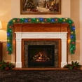 thumbnail image 2 of 15.4Ft Artificial Christmas Garland Lighted With Led Lights, For Indoor Holiday Decoration, Door Stairs Staircases Home Festive Decor, 2 of 7