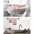 thumbnail image 5 of Easter Gnomes Bunnies Kitchen Dish Towels for Drying Dishes Set of 4, Spring Easter Eggs Floral Pink Wood Waffle Weave Microfiber Hand Tea Bathroom Towels Quick Dry & Absorbent Towel 12x12, 5 of 7