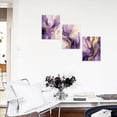 thumbnail image 5 of Abstract Canvas Prints Wall Art 3 Piece Purple and Gold Abstract Bathroom Pictures for Living Room Bedroom Decor Framed (12x16inchx3Pcs, Purple - 2), 5 of 6